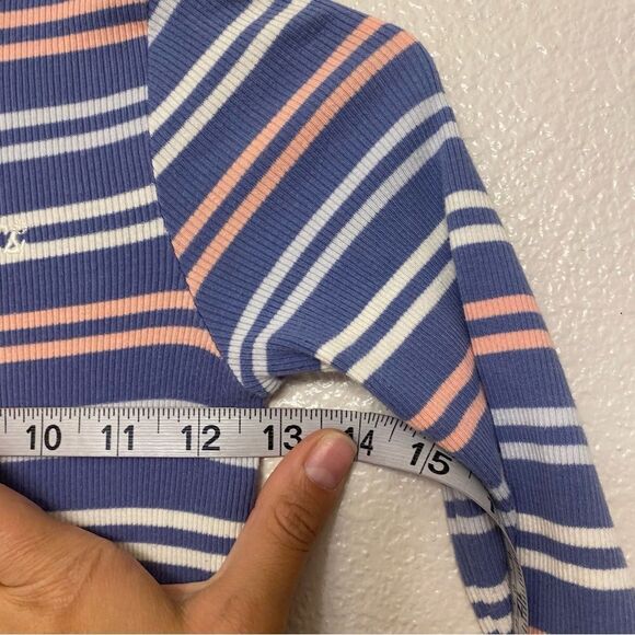 Levis girls stripe blue cotton stretch basic long sleeve ribbed dress tiered 7/8 - Picture 3 of 8